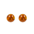 Amber Look Glossy Round Ball Classic Small Stud Earrings view 5