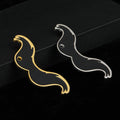 Black Enamel Mustache Charm Pendant Silver-Tone Gold-Tone view 1