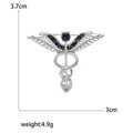 Winged Staff Emblem Brooch Pin in Four Finishes Decorative Jewelry view 8