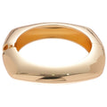 Gold Silver Polished Hinged Metal Bangles Square Wide Twist view 5