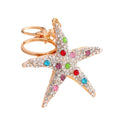 Rhinestone Starfish Keychain Gold Tone Ocean Charm view 5