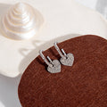 Silver Pave Rhinestone Heart Drop Stud Earrings Pair view 2
