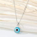 Colorful Round Evil Eye Pendant Necklaces in Ten Gold and Silver Tone Designs view 7
