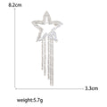 Crystal Star Brooch with Cascading Rhinestone Tassels view 7