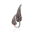 Crystal Looped Leaf Brooch In 2 Styles With Polished Metal Details view 5