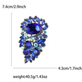 Glass Crystal Floral Cluster Brooch Nine Color Metal Settings view 6
