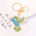 Rhinestone Hummingbird Keychain Gold Tone Flying Bird Charm view 8