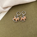 Wood Rocking Horse Cord Necklaces Silver Hoop Earrings Mix view 8