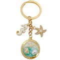 Six Seafoam Shell Starfish Ocean Metal Keychain Designs view 5