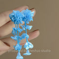 Chiffon Flower and Beaded Cascade Earrings in Five Colors view 5