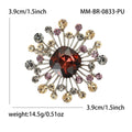 Crystal Starburst Heart Brooch Large Center Six Colors view 10