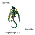 Enamel Flying Dragon Brooch With A Long-Tailed Winged Dragon With Dark Shaded Enamel view 5