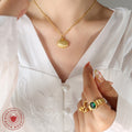 Scallop Shell Pendant Necklace Satellite Chain Gold Rose view 3