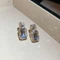 Color Block Rectangle Crystal Drop Earrings Fashion Jewelry view 8