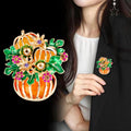 Orange Pumpkin Crystal Metal Brooch Pin for Jackets and Lapels view 4