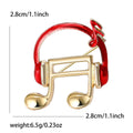 Headphone Music Note Brooch With Faceted Crystals And Polished Metal Details view 6