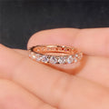 Rose Gold Tone Full Eternity Clear Band Finger Ring Sizes 6-10 view 4
