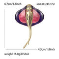 Enamel Stingray Brooch Gold-Tone Metal Pin Four Colorways view 6