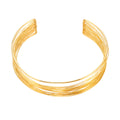 Multi-Strand Wire Open Choker Cuff Ring Gold Silver Stainless view 5