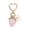 Resin Strawberry Charm Keychain with Heart Clasp and Daisy Rabbit Charms view 7