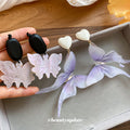 Iridescent Butterfly Drop Earrings in Two Styles Statement Jewelry view 4