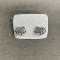Crystal Fan Stud Earrings in Gold and Silver Tones view 7