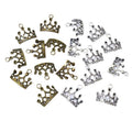 Small Crown Pendants in Antique Bronze and Silver Tone Finishes view 5