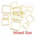 Gold and Silver Tone Square Open Frame Metal Charms view 9