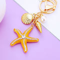 Crystal Starfish and Pearl Keychains with Cords and Loose Braided Loops view 9