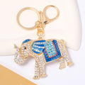 Gold Rhinestone Enamel Elephant Keychain Five Colors view 6