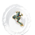 Green Gold Tone Frog Crystal Metal Brooch Pin for Jackets and Lapels view 5