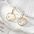 Gold Tone Moon and Butterfly Pressed Flower Huggie Earrings in Eight Designs view 8