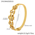 Clover Heart Zircon Hinged Bangle In Stainless Steel view 7