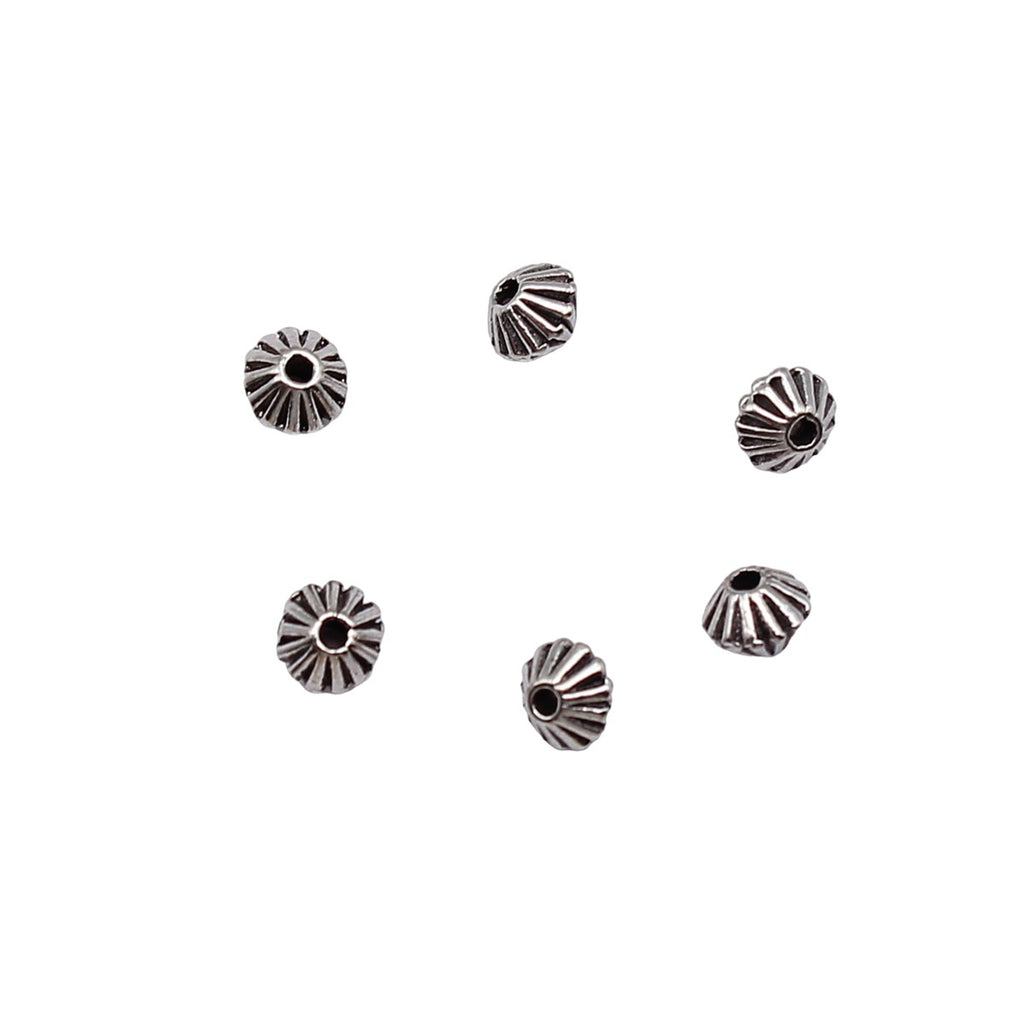 4.8x4.8x3.6mm 0.2g Multicolor Zinc Alloy Double Sided Carved Cone Spacer Beads for Bracelet Necklace DIY