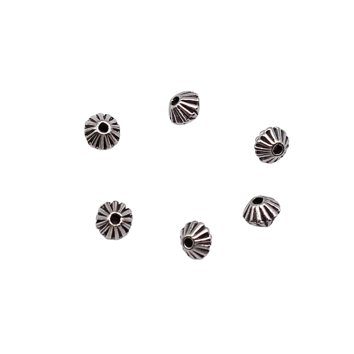 4.8x4.8x3.6mm 0.2g Multicolor Zinc Alloy Double Sided Carved Cone Spacer Beads for Bracelet Necklace DIY