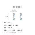 Silver Blue Crystal Huggie Hoop Earrings Teardrop Drops view 3