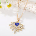 Gold Tone Crystal Sun Moon and Evil Eye Pendant Necklaces view 8