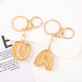 Gold Rhinestone Letter Keychain A to Z Initial Bag Charm view 4