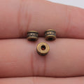Embossed Dot Barrel Spacer Bead in Antique Bronze and Antique Silver Metal view 4