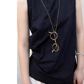 Metal Eyeglasses Pendant Long Necklace Silver or Gold view 7