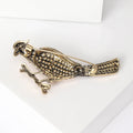 Red Bird Brooch A Red Enamel Bird Crystal Accent Pin view 4