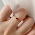 Gold Heart Ruby Cabochon V-Shank Ring Accents Sizes 6-10 view 5