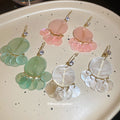 Translucent Disc Cluster Hook Earrings In Three Colors view 2