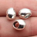 10x8.4x7.7mm/9.4x7.7x7.2mm Antique Silver Zinc Alloy Smooth Egg Shape Spacer Beads for Bracelet Jewelry Making