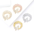 Crystal Butterfly Wreath Brooch In 4 Color Variants view 2