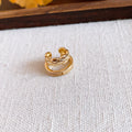 Sculpted Double Band Ear Cuffs in Gold and Silver Tone view 1