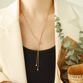 Snake Chain Lariat Necklace Adjustable Slider Bracelet Ball Ends view 7