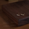 Gold Tone Mini Clear Stone Branch Stud Earrings For Women view 4