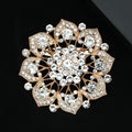 Layered Crystal Flower Brooch for Jackets Scarves and Coats view 2