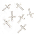 Crystal-Accented Gold Silver Cross Alloy Jewelry Charms in 2 Styles view 6